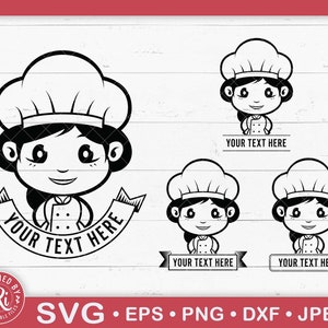 Lady Chef Monogramm svg, Köchin Monogramm svg, Kochen svg, Backen svg, Chefkoch svg, Restaurant Logo svg, Küchenlogo svg, Grillmeister svg