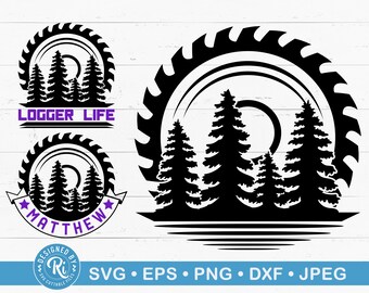 Saw Blade SVG, Logging, Lumberjack Clipart, Chainsaw, Forest Tree, Woodworking, Sawmill, Rustic Logo, Cricut Cut File, Vector, png, jpeg