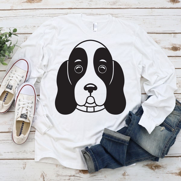 Basset Hound Svg, Hound Svg, Svg Dog, Dog Svg Files, Dog Dad Svg, Dog Face Svg, Dog Shirt Svg, Basset Hiound Sticker, Paw Svg, Hush Puppy