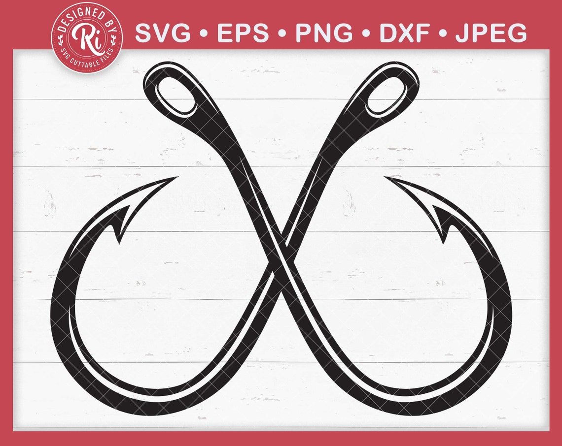 Fish Hooks Svg Crossed Fish Hooks Svg Bass Fishing Svg Gone Etsy
