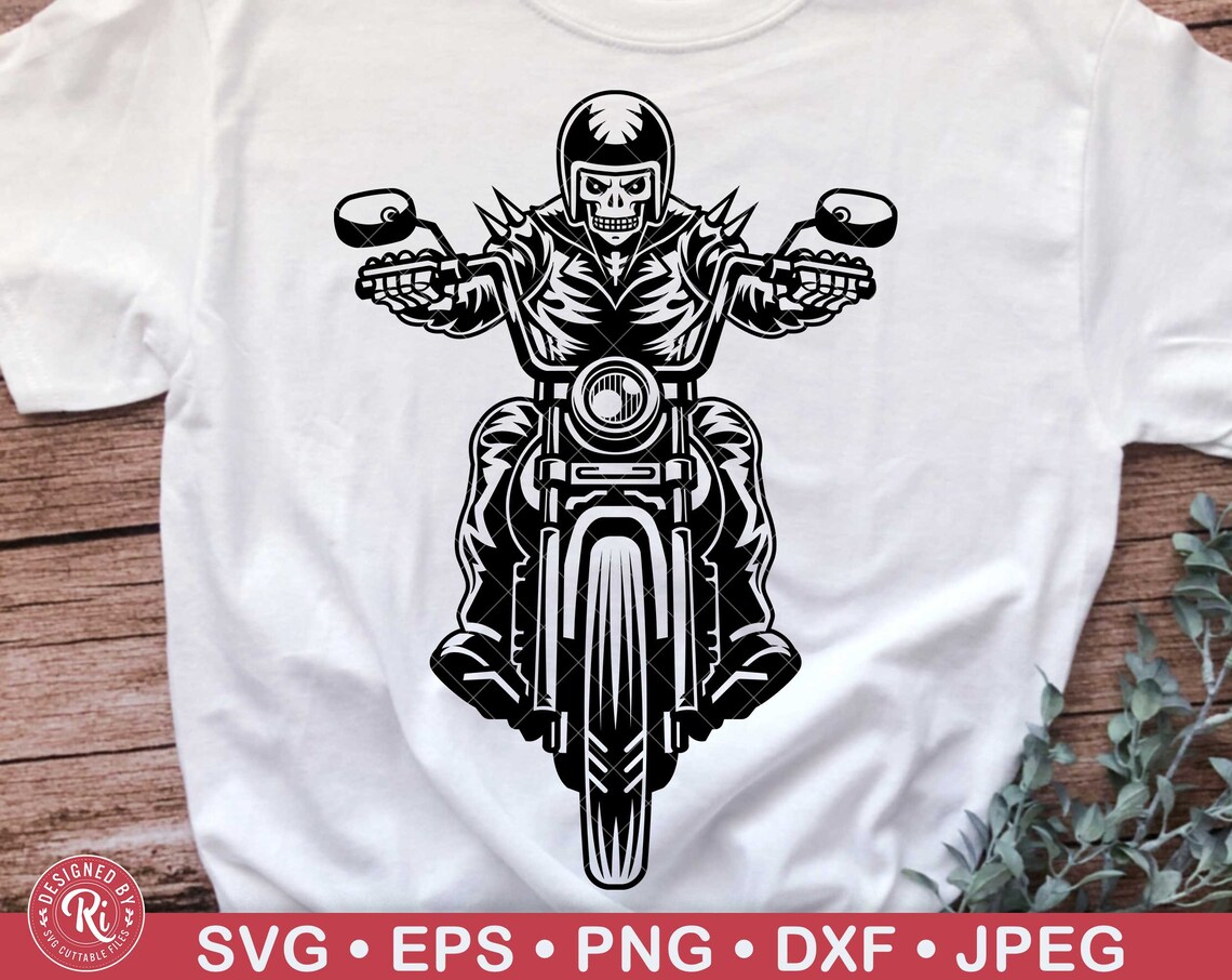 Skull Rider Svg, Biker Skull, Big Bike, Motorcycle, Ride or Die, Life ...