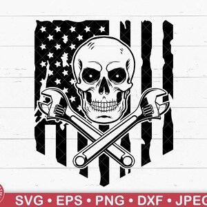 US Skull Mechanic Svg, Wrenches, Mechanic Shirt, Patriotic Skull, Mechanic Gifts, Motorcycle, Diesel Mechanic, Mechanic Shirt, Repairman