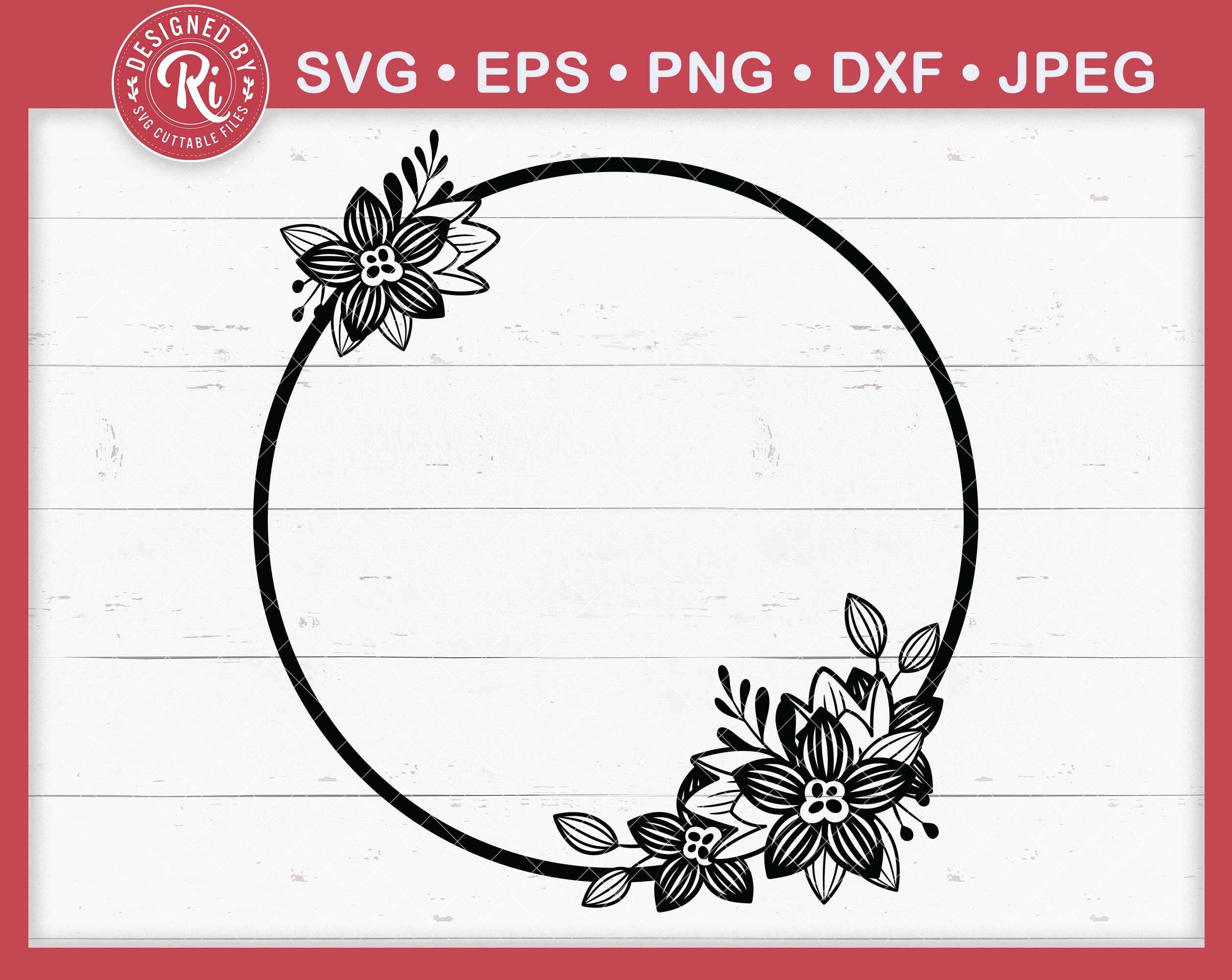 Rose Border SVG and PNG Flower Frame Wedding Rose Border 