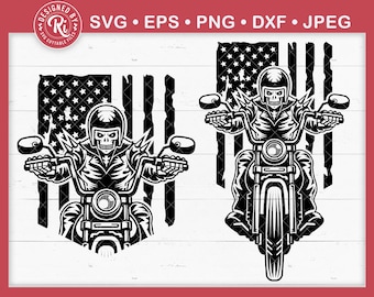 USA Skull Biker Svg, Motorcycle Svg, Biker Skull Svg, American Skull Biker, Patriotic Skull Biker Svg, Biker Clipart, Skull, Motorbike Svg
