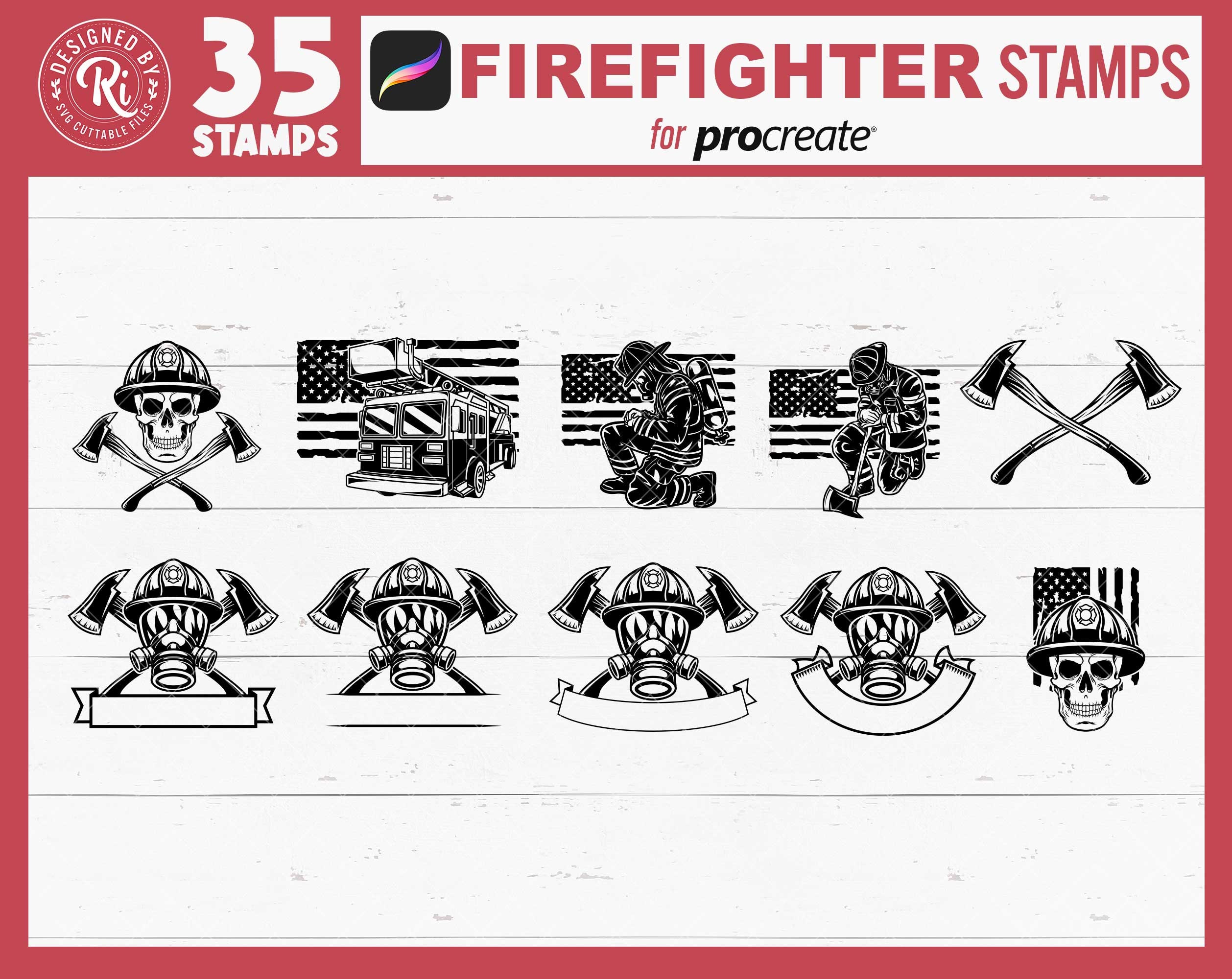 Safety Rescue Procreate Brush Stamps Graphic by