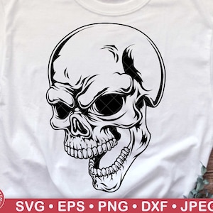 Screaming Skull Svg, Skelett, Totenkopf Clipart, Clip Art, Halloween, Tag der Toten, Skulls, Tattoo, Nightmare, Vinyl, Decal, Bad Ass Skull