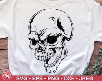 Screaming Skull Svg, Skeleton, Skull Clipart, Clip Art, Halloween, Day of the Dead, Skulls, Tattoo, Nightmare, Vinyl, Decal, Bad Ass Skull
