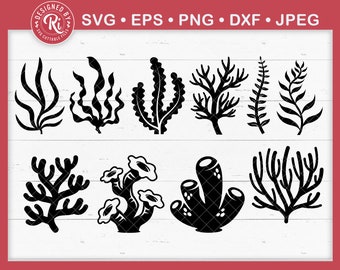 Ocean Plants Svg, Aquarium Plants Svg, Coral Svg, Seaweed Svg, Ocean Animals Svg, Ocean Clipart, Sea Animals Svg, Nautical Svg, Cricut