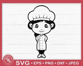 Lady Chef Svg, Female Cook Svg, Cooking Svg, Baking Svg, Kitchen Sign Svg, Chef Logo Svg, Kitchen Logo Svg, Bakery Svg, Boss Lady Svg, Png