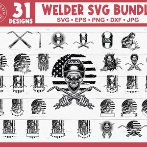Welder SVG Bundle, Skull Welder Svg, Welding Svg, Welding Torch Svg, Welder Clipart, Welder Shirt, Mechanic Svg, Weld Svg, Monogram, USA
