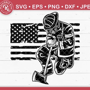 US Kneeling Firefighter Svg, Fire Department Svg, Firefighter Png, Firefighter Dad Svg, Fire Dept Svg, Memorial Day Svg, Fireman Svg Cricut
