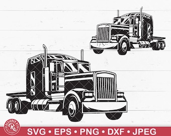 Semi Truck Svg, Truck, Trucker, Truck Clipart, Truck Shirt, Truck Logo, Truck Driver Gifts, Vintage Truck, Logging, Truck Design, Cricut
