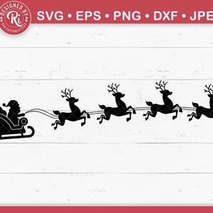 Santa&#39;s Sleigh Svg, Reindeer Svg, Christmas Svg, Santa Claus Svg, Holiday Svg, Gifts Svg, Merry Christmas Svg, Christmas Shirt Svg, Cut File