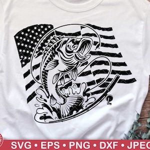 USA Bass Fishing Svg, Gone Fishing, Fishing Hook, Fishing Dad, Father&#39;s Day, Outdoor, Lake Life, Fishing Lure, Fishing Gift for Men, Shirt