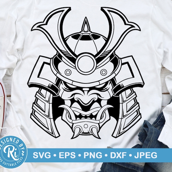 Samurai Svg, Samurai Png, Samurai Sticker, Asian Svg, Samurai Shirt, Warrior Svg, Ninja Svg, Samurai Mask Svg, Japanese Samurai Art, Anime