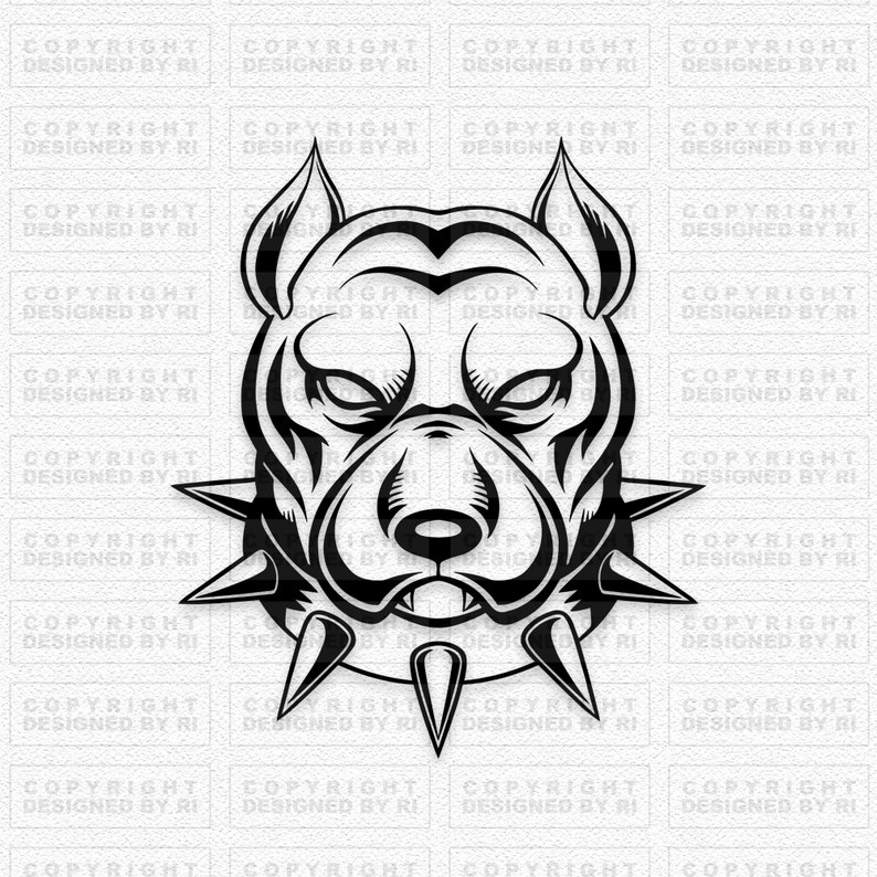 Pitbull Dog Collar Pedigree Logo SVG PNG Vector Clipart Cricut | Etsy