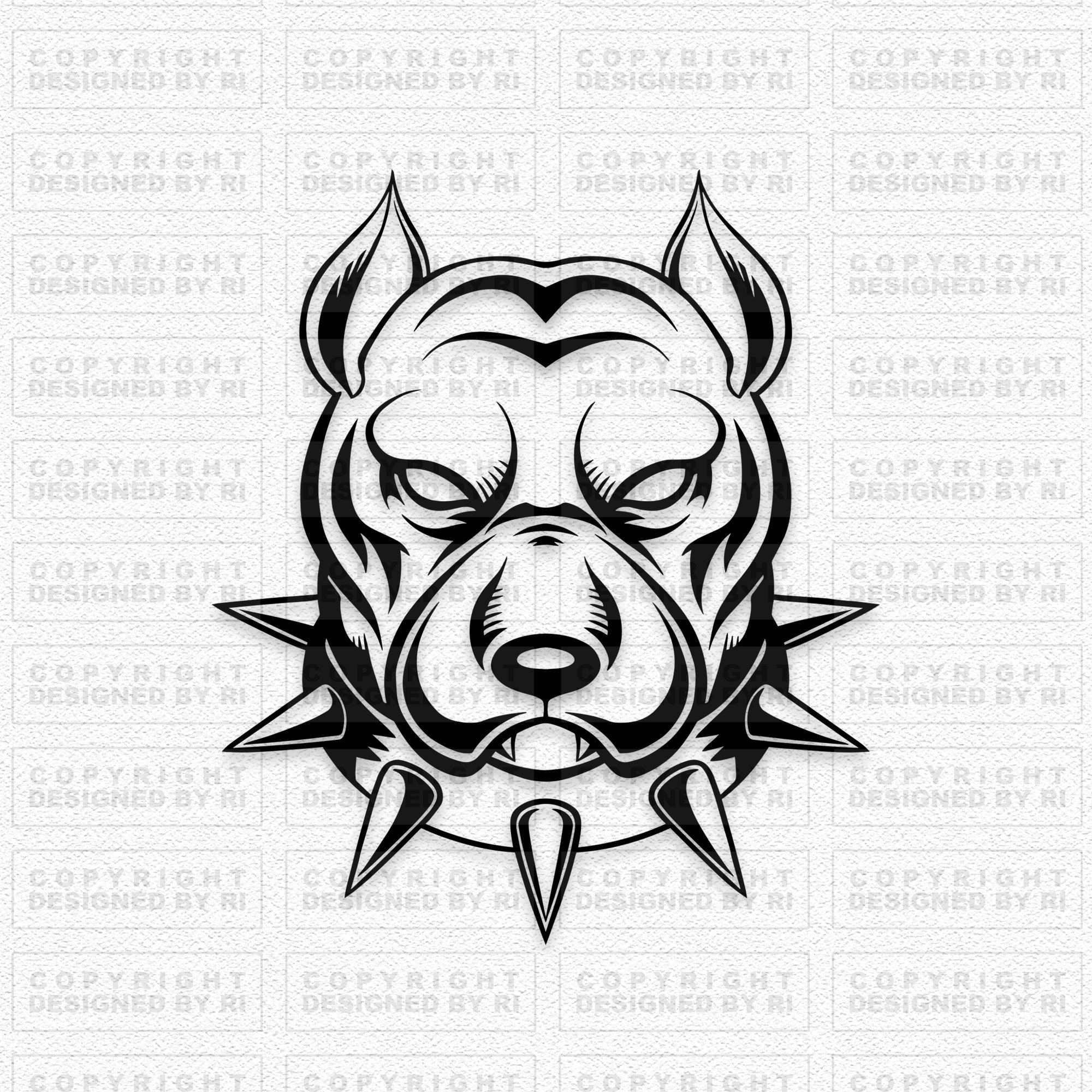 Pitbull Dog Collar Pedigree Logo SVG PNG Vector Clipart Cricut Etsy