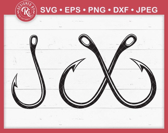 Fish Hooks Svg, Crossed Fish Hooks Svg, Bass Fishing Svg, Gone