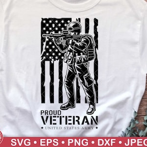 Proud Veteran Svg, Military, Patriotic, Soldier, US Army, Memorial Day, American Flag, US Navy, Marine Corps, Fourth of July, Air Force, Png