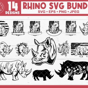 Rhino Svg Bundle, Rhino Monogram Svg, Rhino Svg, Rhinoceros Svg, Safari Animals Svg, Safari Svg, Jungle Animals Svg, Cricut, Cut File, Png