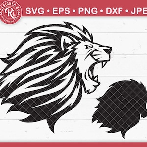Lion Svg, Lion Face Svg, Lion Head Svg, Lion Cut File, Lion Vector, Lion Silhouette Svg, Lion Decal, Roaring Lion Svg, Safari Svg, King Lion