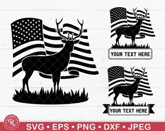 Deer Svg, Deer Logo, Deer USA Flag, Deer Clipart, Deer Hunting, Deer Silhouette, Hunting Logo, Camping Logo, Deer Hunter, Elk Hunter, Cricut