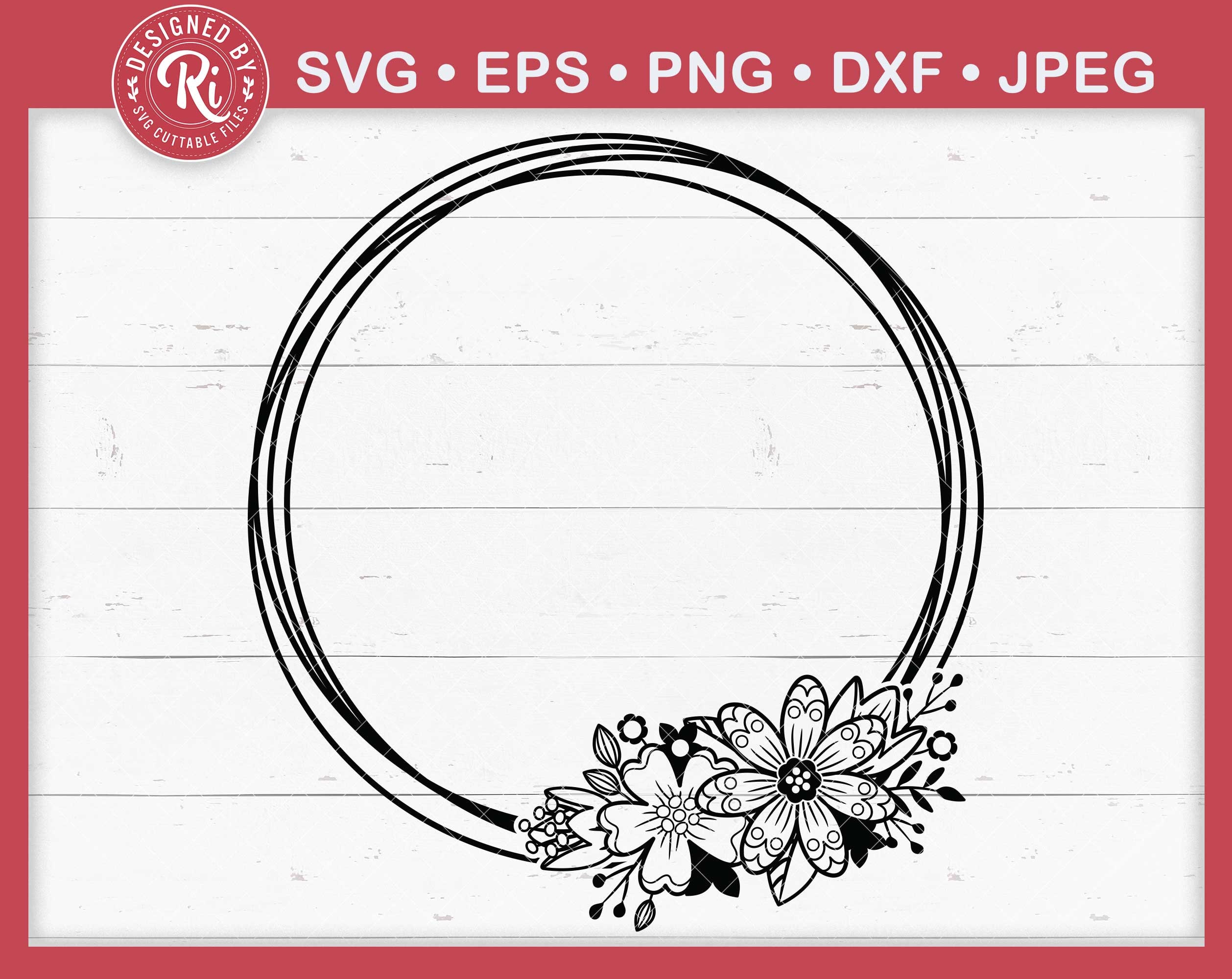 Flower Border SVG Dxf Png Pdf Split Monogram Svg Rose -  Hong Kong