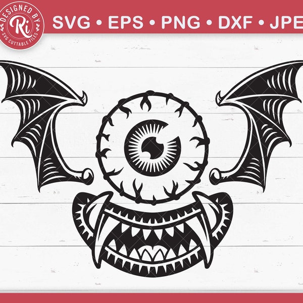 Flying Eyeball Svg, Halloween Eyeballs, Happy Halloween, Trick or Treat, Scary, Monster, Spooky, Cricut, Clipart, Cut File, Png, Eps, Dxf