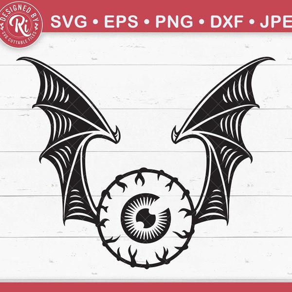 Flying Eyeball Svg, Halloween Eyeballs, Happy Halloween, Trick or Treat, Scary, Monster, Spooky, Cricut, Clipart, Cut File, Png, Eps, Dxf