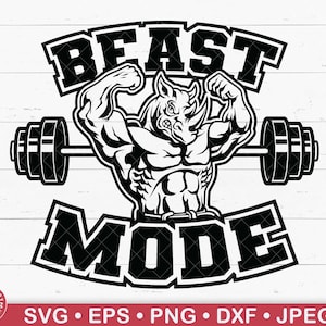 Muscoloso Rhino Body Builder Svg, Modalità bestia, Camicia da palestra, Allenamento, Fitness, Sollevamento pesi, Muscoli, Logo palestra, Body Builder, Bestia selvaggia, Png