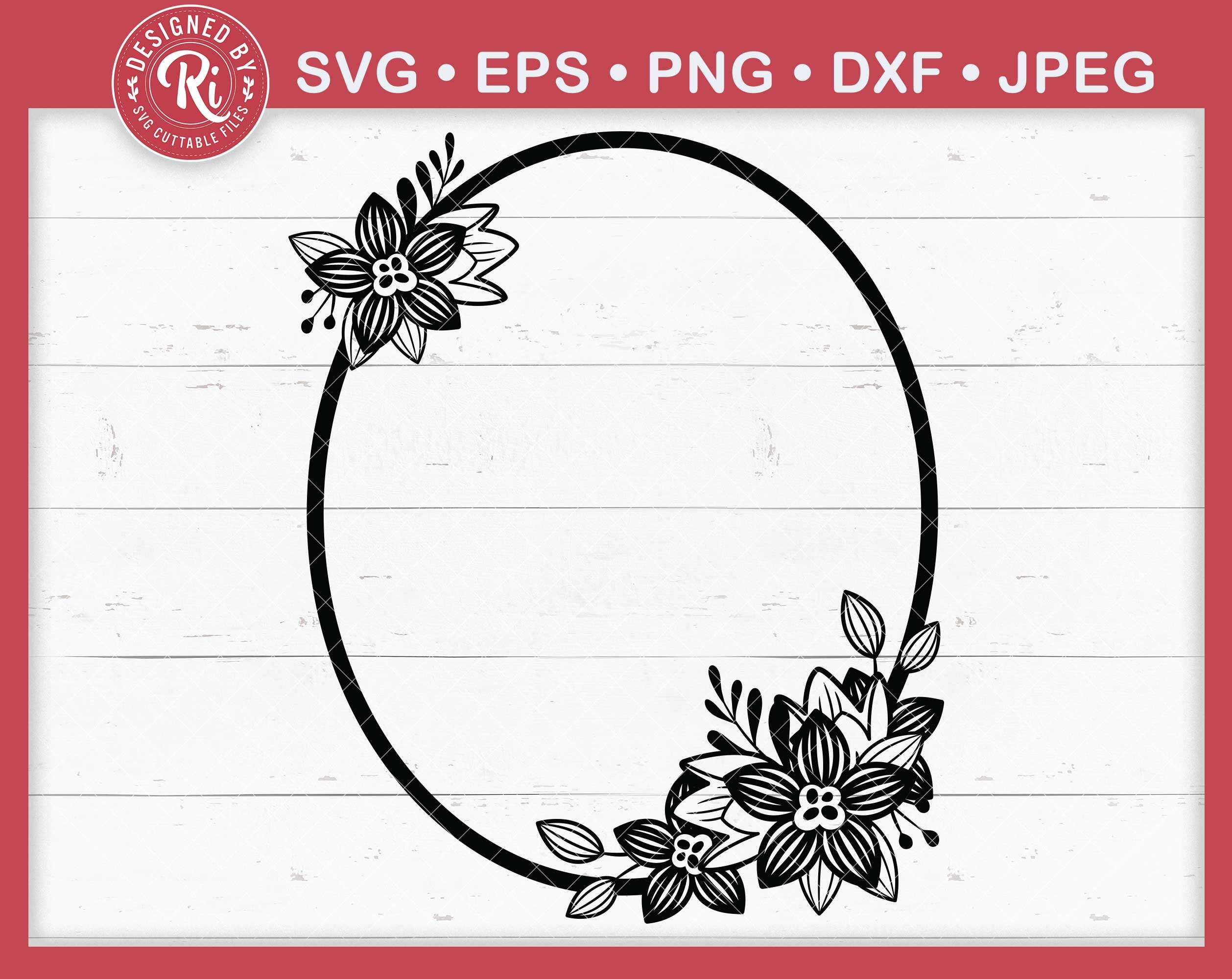 Floral Frame SVG, Flower Monogram frame, Floral Oval Frame cut File, Oval  Roses Frame, Floral Border, Wedding Sign, Roses svg