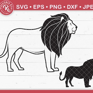 Lew Svg, Stojący Lew Svg, Lew Cięty Plik, Lew Wektor, Safari Animal Svg, Naklejka Lew, Zwierzęta Dżungli Svg, Safari Svg, Uroczy Lew Svg