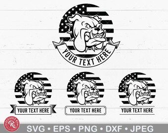 English Bulldog Monogram with US Flag Svg, Peeking Dog, Vector, Name, TShirt, Mug, Clip Art, Cricut, Cut File, Svg, Png, Sports Team, Logo