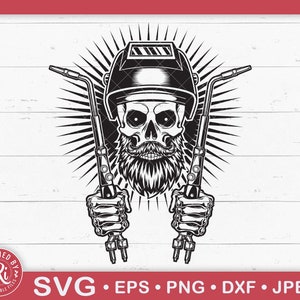 Soldador de cráneo barbudo Svg, Soldadura, Camisa, Mecánico, Construcción, Manitas, Ocupación, Signo, Logotipo, Antorchas Tig, Archivo de corte, Cricut, Png, Eps
