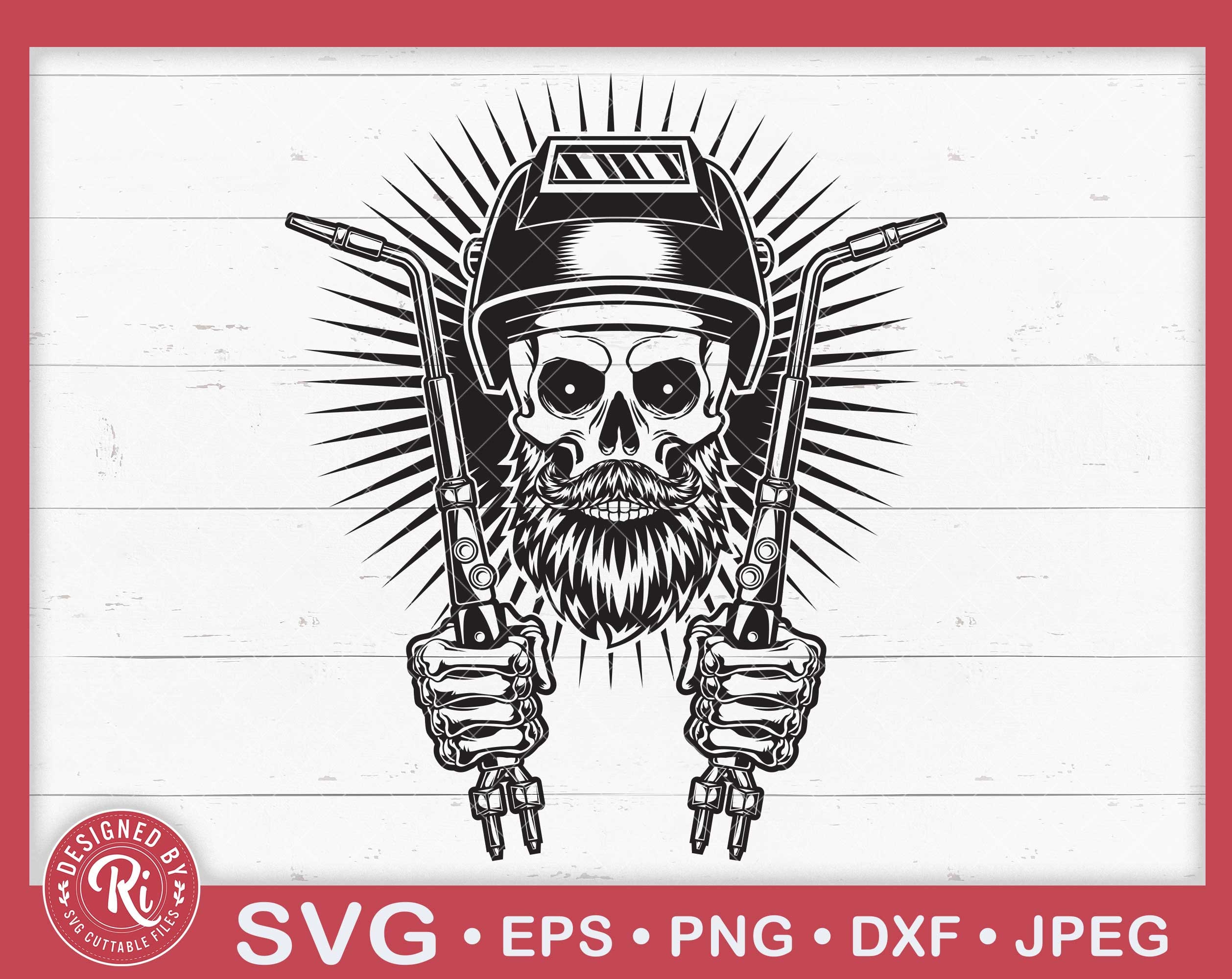 Bearded Skull Welder Svg, Welding, Shirt, Mechanic, Construction, Handyman, Occupation, Sign, Logo, Tig Torches, Cut File, Cricut, Png, Eps