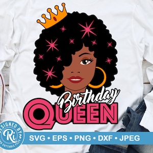 Birthday Queen Svg, Birthday Queen Shirt, Afro Queen Svg, Black Women Svg, Birthday Squad Svg, Its My Birthday Svg, Black Girl Magic Svg