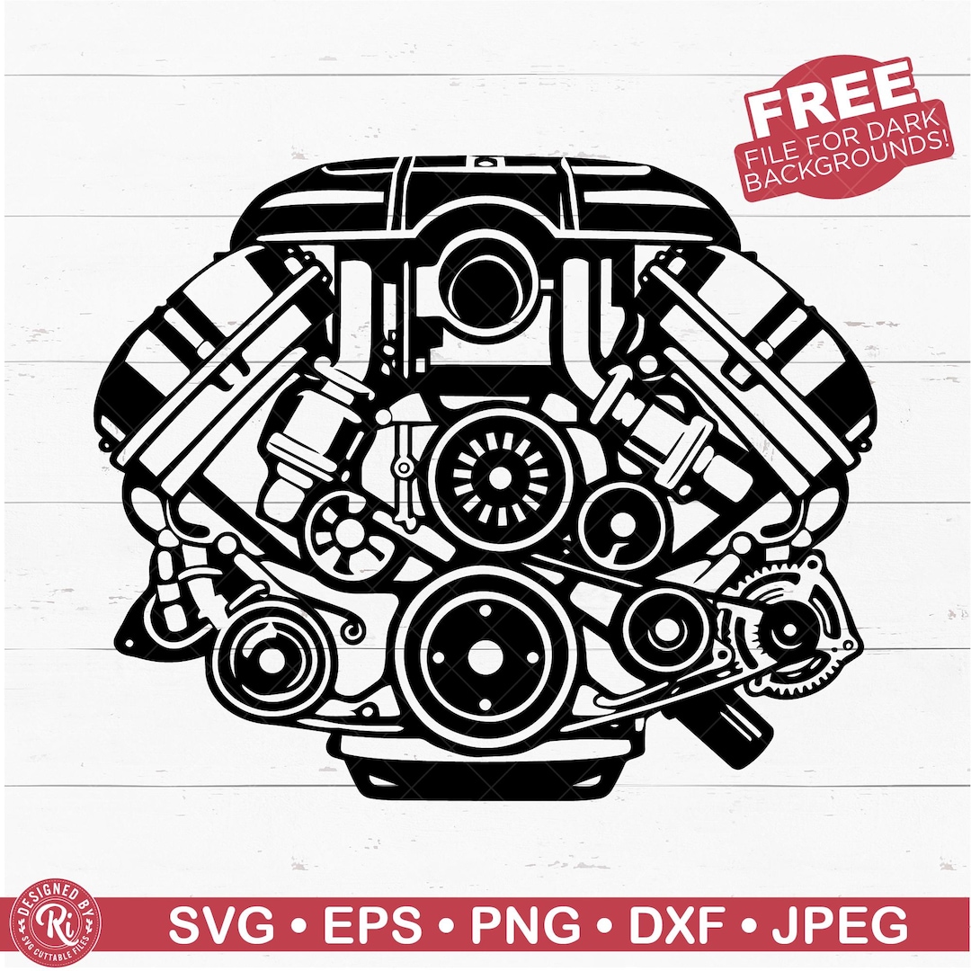 Engine SVG, Automotive Engine Graphic, Car Mechanic Decal Design ...