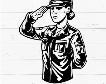 Female Veteran SVG, United States Army, Lady Soldier, Patriotic, Military Clipart, Salute, Patriot, Cricut, Instant Download, Memorial Day