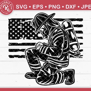 US Kneeling Firefighter Svg, Fire Department Svg, Firefighter Png, Firefighter Dad Svg, Fire Dept Svg, Memorial Day Svg, Fireman Svg Cricut