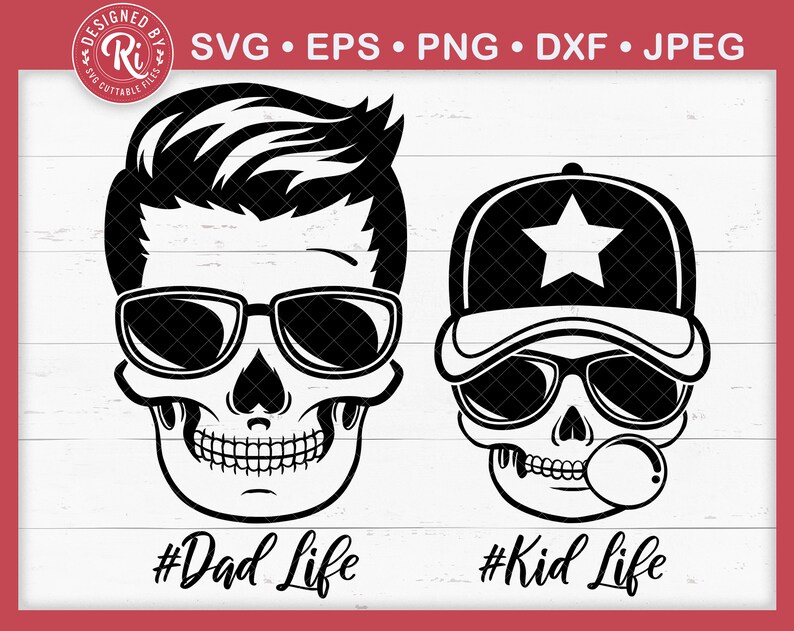 Dad Life Svg Kid Life Svg Dad Skull Svg Fathers Day Svg | Etsy