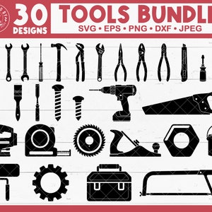 Tools Bundle SVG: Handyman, Mechanic, Carpenter Designs (Cuttable Files)