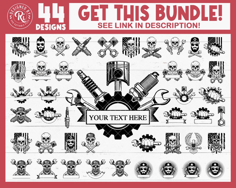 Spark Plug Svg, Mechanic Logo, Mechanic Svg, Motorcycle Repair Svg, Car Repair Svg, Engine Svg, Garage Svg, Shop Svg, Hot Rod Svg, Cut File image 2