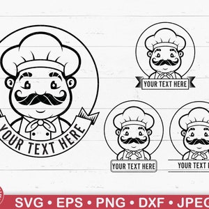 Chef Logo Svg, Chef Monogram, Restaurant Logo, Kitchen Logo, Chef, Cooking, Chef Mascot, Cook, Chef Clipart, Master Chef, Cricut, Png