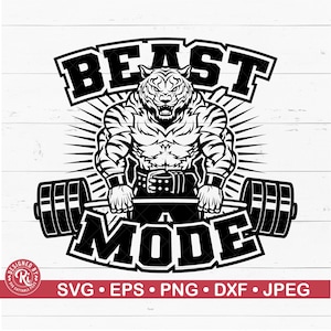 Beast Mode Tiger Body Builder Bilanciere Svg, Camicia da palestra Jpg, Png di allenamento, Sollevamento pesi, Muscoli, Logo della palestra, Patriota, Bandiera americana, Power Eps
