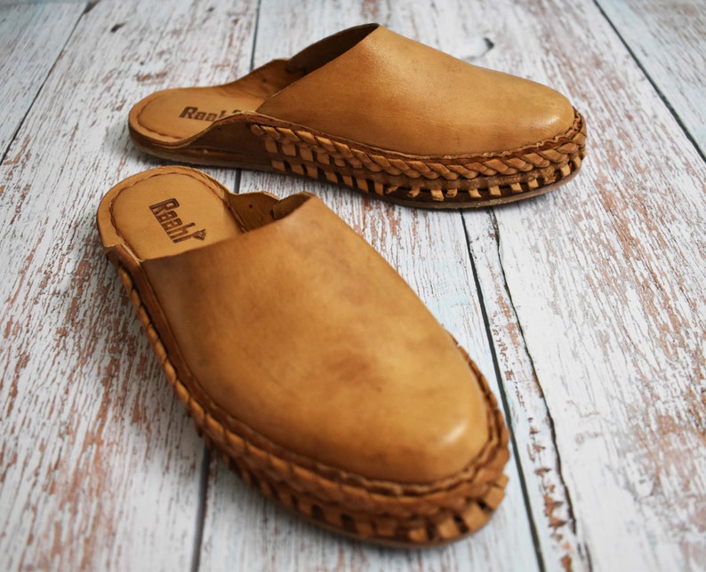 Raahi Global Handmade Leather Solid Mules for Women Indian Etsy