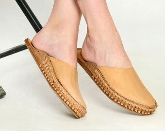 Raahi Global - Natural, Handmade, Boho, Leather sandals, Luxury Slides & Mules for Women - gifts for women