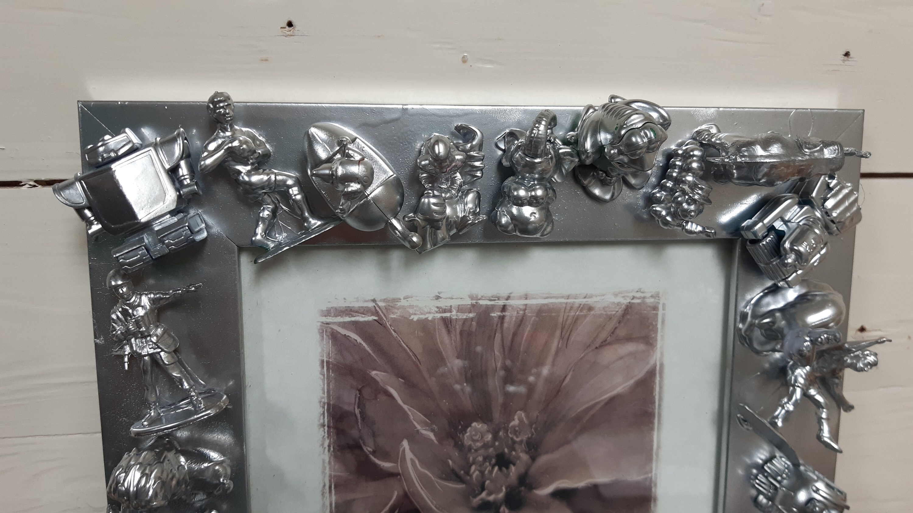 Two Silver Picture Frames, Eclectic, With Figures, Children's Room