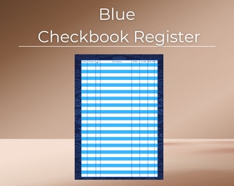 Blue Checkbook Register Planner Insert | A Printable Checkbook Ledger in All Blue