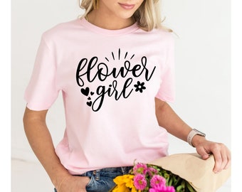 Cute Flower Girl Idea,Flower Girl Shirt, Wedding Shirt, Matching Bridesmaid Shirt, Custom Bridal Shirt, Flower Girl Wedding Party Shirt