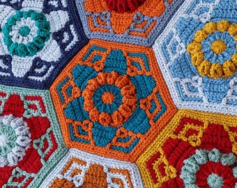 Crochet Floral Hexagon Motif Pattern: Secret Gardens (PDF Pattern)